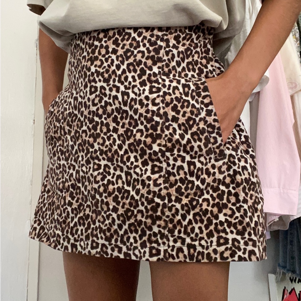 Don’t Ask Why Cheetah Corduroy Skirt